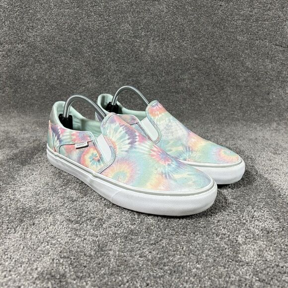 VANS Asher Deluxe Comfort Slip On Women’s Sz 11 Pastel Tie Dye Skate Shoes Used - Picture 2 of 11
